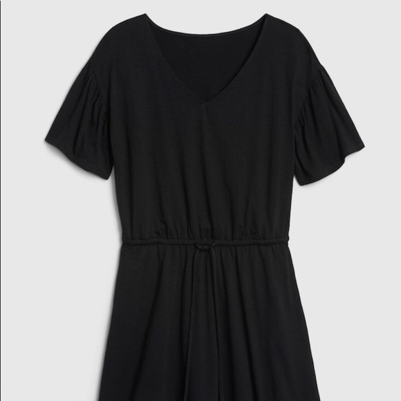 GAP Flutter Sleeve Tie-Front Dress in Modal-Cotton - Picture 2 of 4